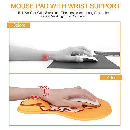 Cute Corgi Mouse Pad with Wrist Support for Gaming and Office